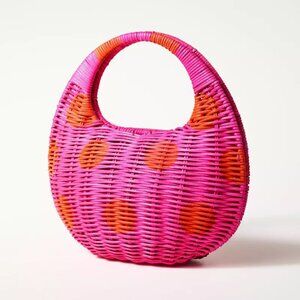 Kate Spade Polka Dot Wicker Crescent Bag